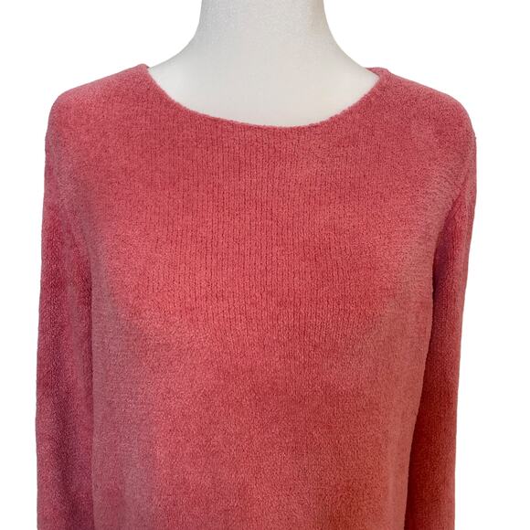 J Jill Chenille Sweater Plush Super Soft Fuzzy Long Sleeve Boatneck Pink Small - Picture 5 of 8